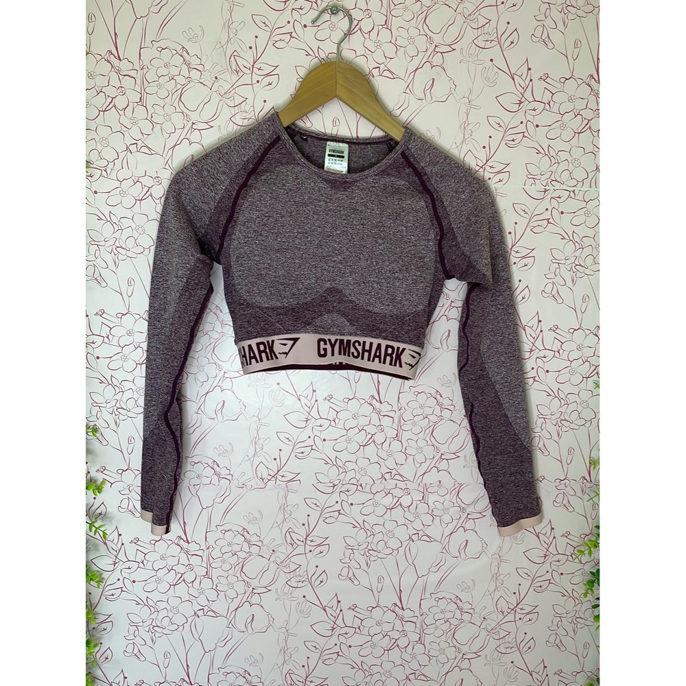 Gym shark flex sport long sleeve crop top size small